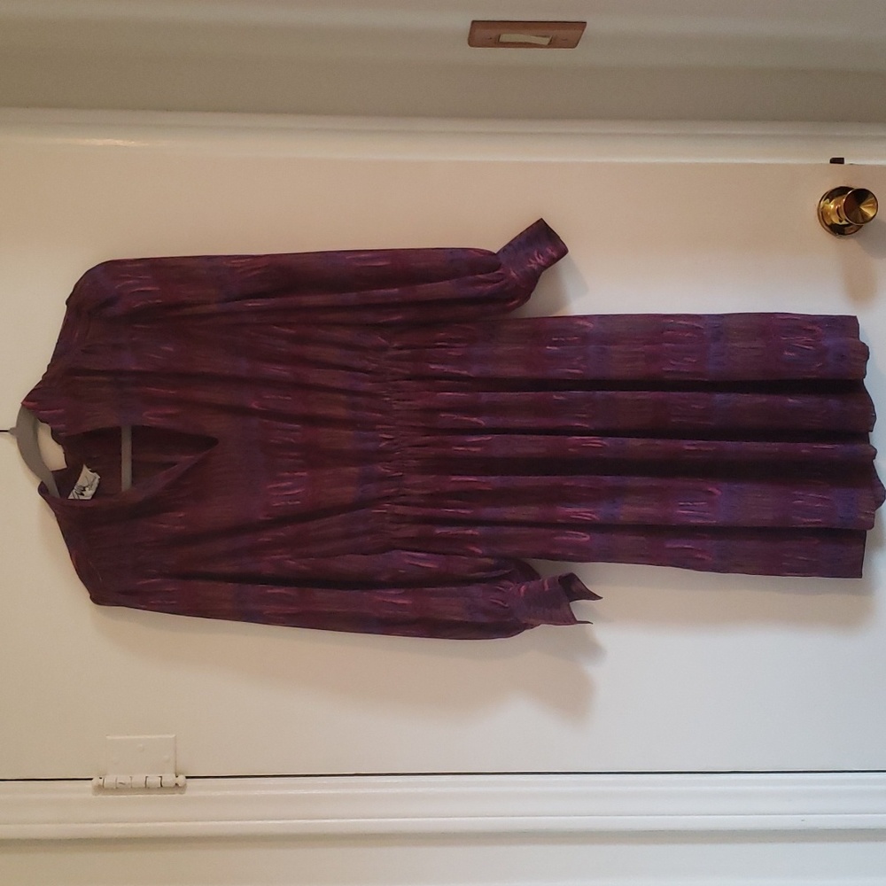 Purple Vintage sheer dress with balloon sleeves.